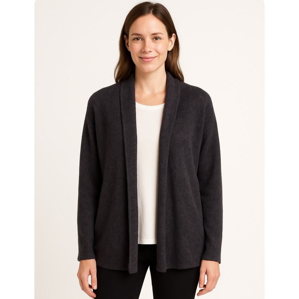 Barefoot Dreams Cardigan 1X Cozy Chic Lite Womens Sweater Gray Hood Pockets New